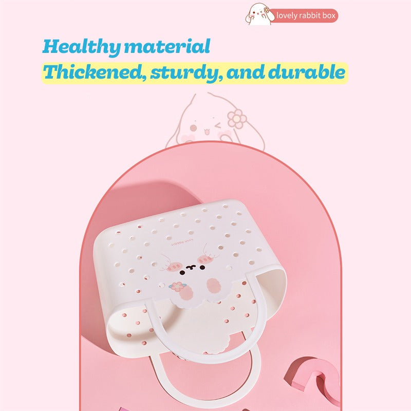 Bunny Kawaii Storage Basket with Handles | Cute Multipurpose Organizer