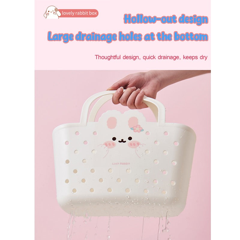 Bunny Kawaii Storage Basket with Handles | Cute Multipurpose Organizer