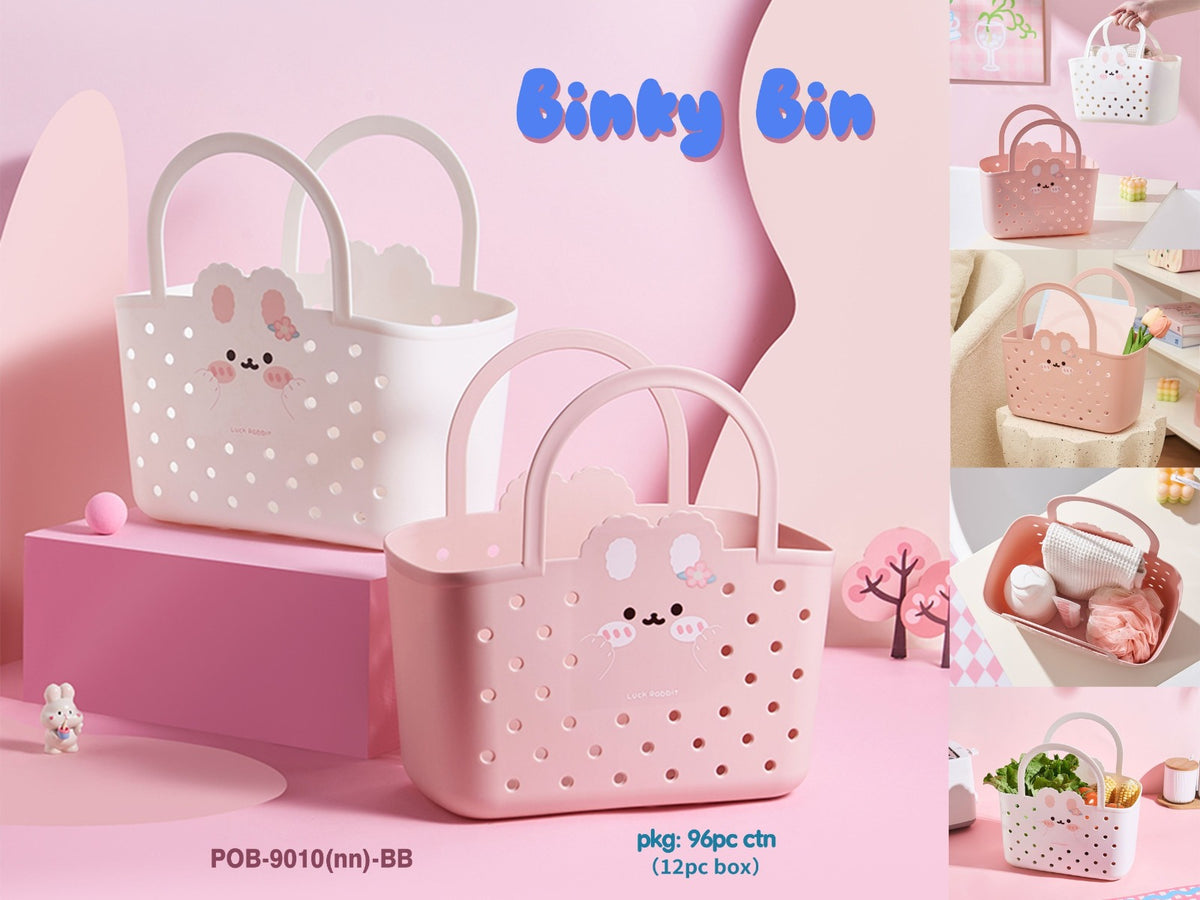 Bunny Kawaii Storage Basket with Handles | Cute Multipurpose Organizer