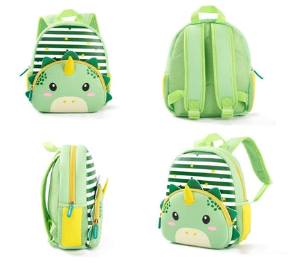 Backpack for Kindergarten and Elementary grade Neoprene Animal Waterproof Schoolbag Lunch backpack for Kids Boys Girls Age 2-7 (Cute Dinosaur)