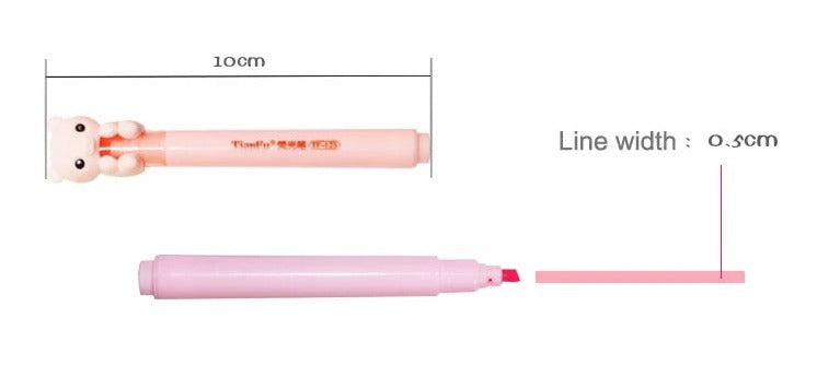 6in1 three cute sister Highlighter Pastel colour trendy Kawaii stationery