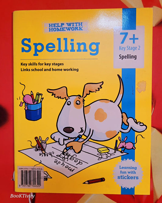 Help with homework Spelling age 7+ Preloved Paperback Excellent Condition with Stickers