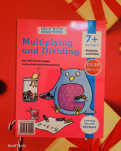 Help with homework Multiple and Division age 7+  Preloved Paperback Excellent Condition with Stickers