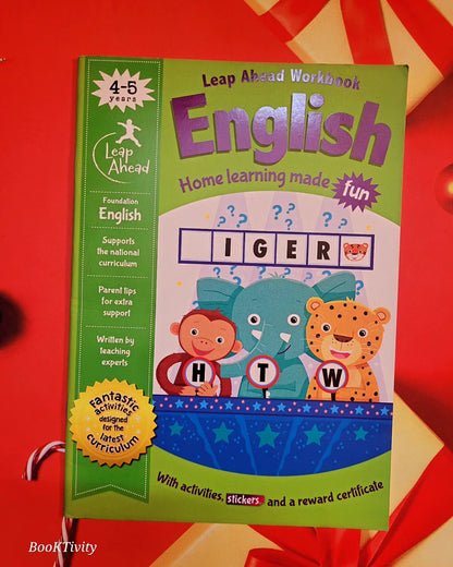 Leap Aheda workbook English Home learning made fun age 4-5 Preloved Paperback Excellent new like Condition