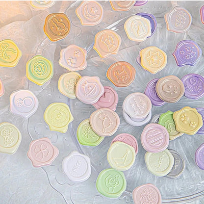 108 pieces of Pastel 3D wax stamps very high quality stick properly set of 6 sheets each sheet has 18 stamps