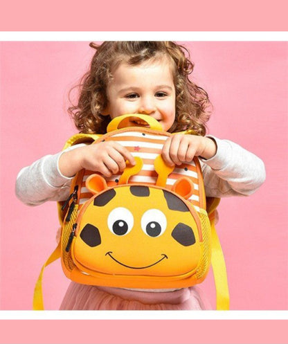 Backpack for Kindergarten and Elementary grade Neoprene Animal Waterproof Schoolbag Lunch backpack for Kids Boys Girls (Cute Giraffe) age 2-7