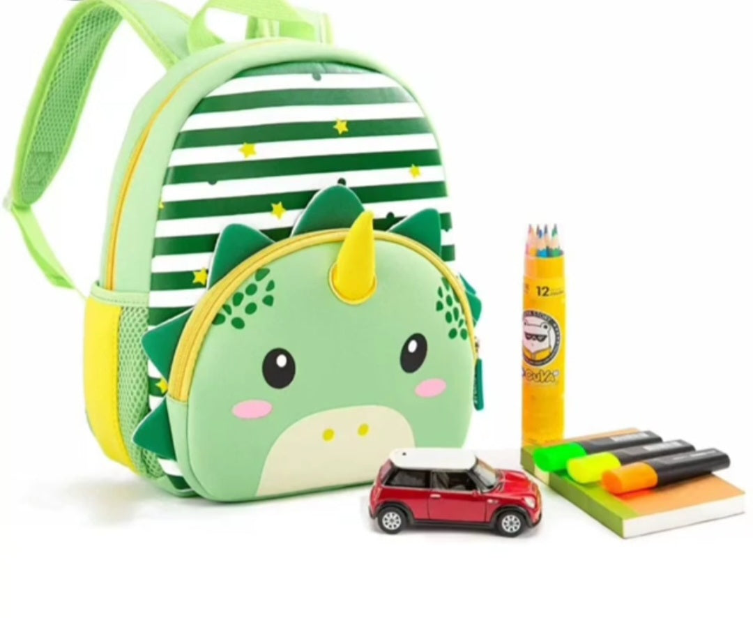 Backpack for Kindergarten and Elementary grade Neoprene Animal Waterproof Schoolbag Lunch backpack for Kids Boys Girls Age 2-7 (Cute Dinosaur)