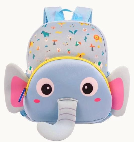 12" Cute Elephant Face Backpack for Kids Girls Boys Kindergarten and Elementary grade Backpack Preschool Nursery Travel Bag Age 2-7