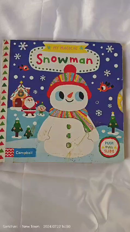 My magic snowman. Push pull slide Boardbook preloved excellent condition