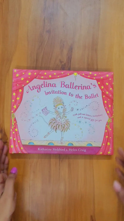 Angelina ballerina invitation to the ballet. Invitation letters inside. Hardcover thick beautiful book.