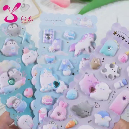 3D puffy Kawaii Stickers. High quality. RANDOM DESIGN.