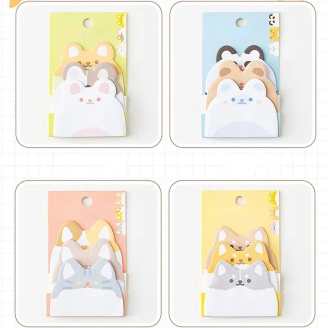 Cute cat sticky note. Each pack has 3 different design.Pack of 4. Total 12 design.