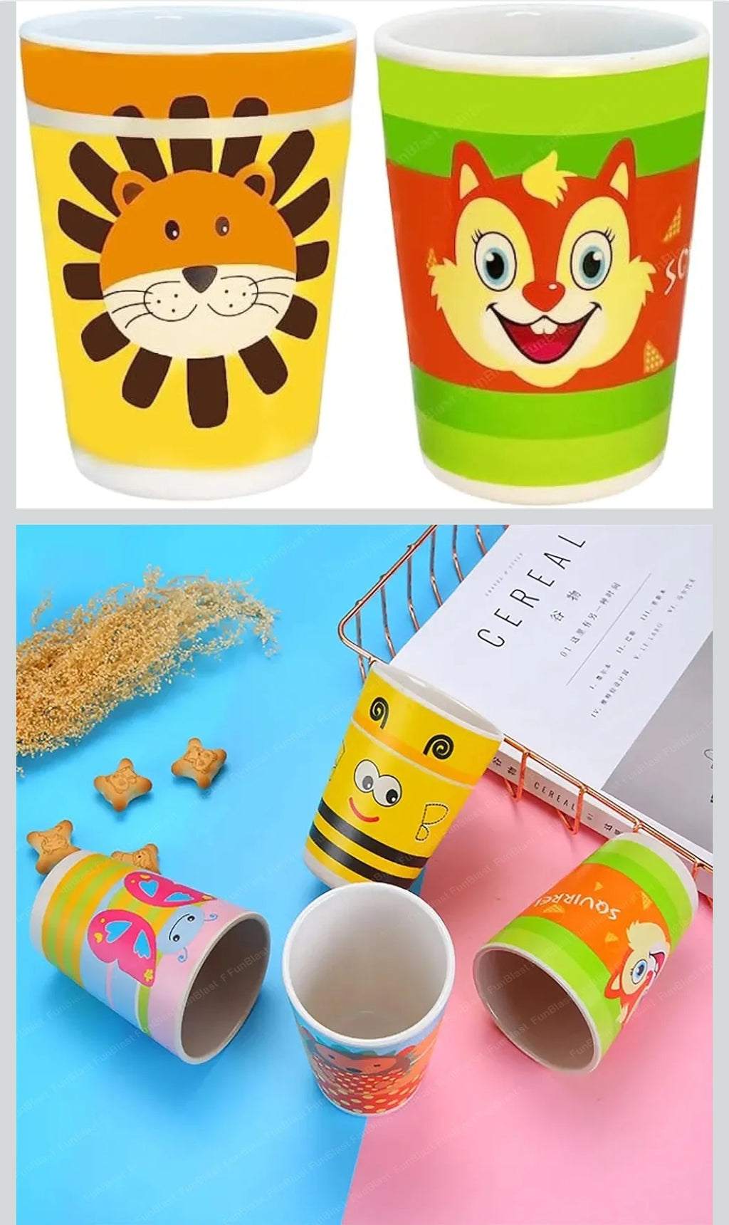Bamboo tableware Glass for kids break resistance. 3pc.