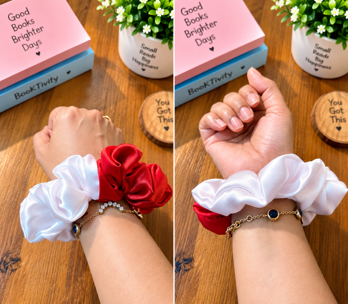 Dual colour Satin Scrunchie big size one piece