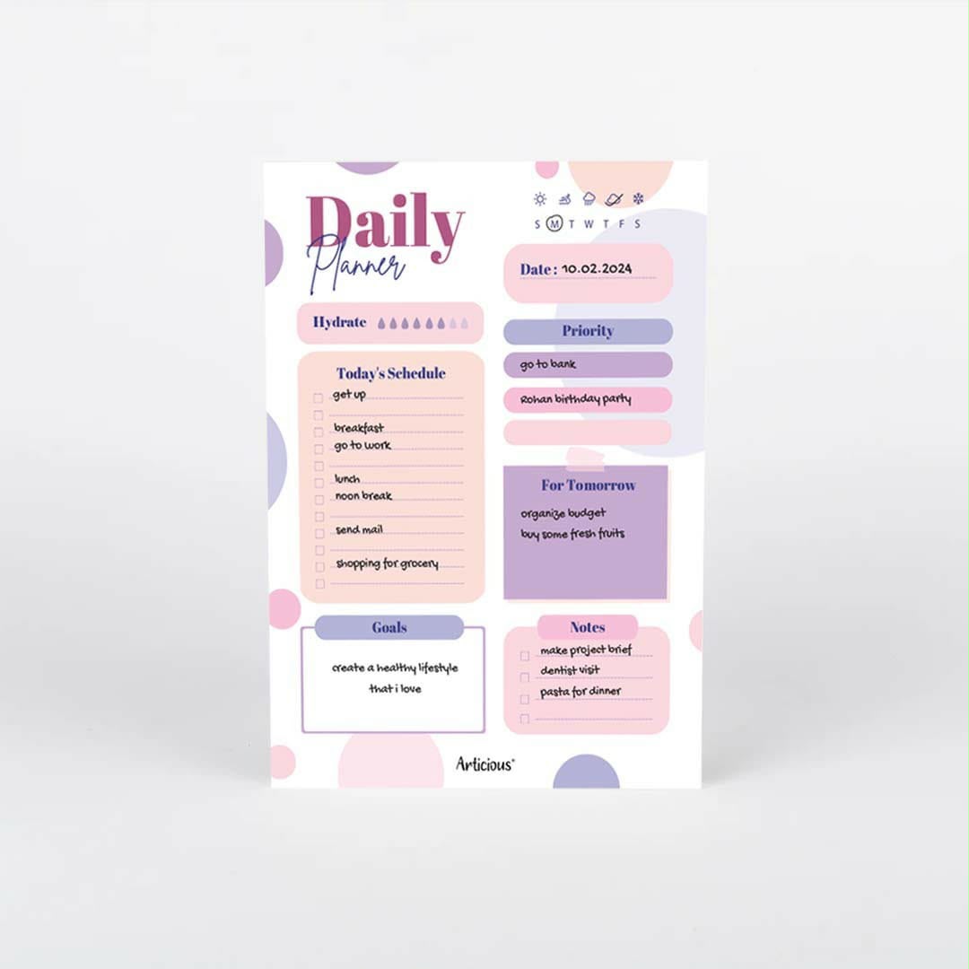 Aesthetic Daily Planner Notepad | Cute Pastel To-Do List & Productivity Planner 🌸 any random design.