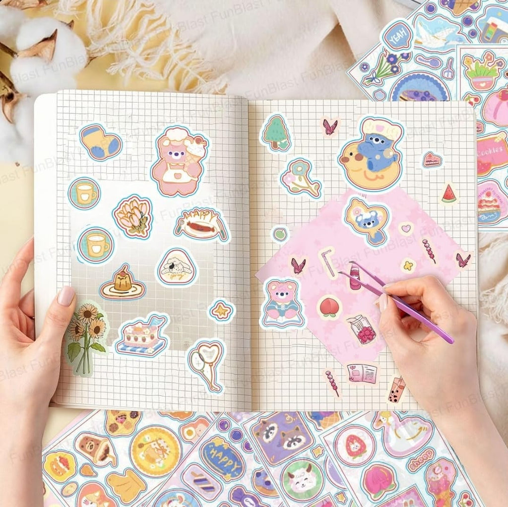 Kawaii sticker gift pack. Each pack has 4 sticker sheets. Best for return gift. 1pack.