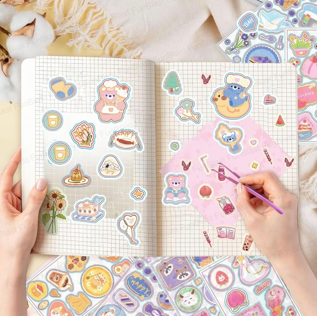 Kawaii sticker gift pack. Each pack has 4 sticker sheets. Best for return gift. 1pack.