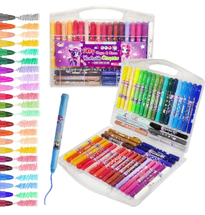 Crayons for Kids – Washable Super Silky Smooth Twistable 48 Shades Rolling Crayons in Box, Crayon Colour Set for Kids, Art Drawing Crayon Set for Kids, Drawing and Painting Set (48-Un-Crayon)