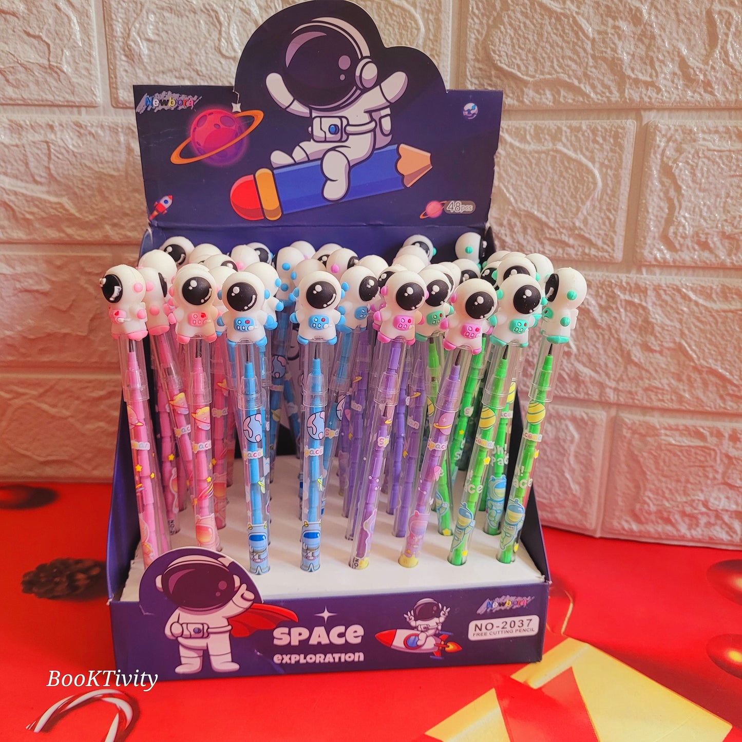 Space themed Bullet push back pencil. Non sharpned pencil. Best gift for boys and girls.