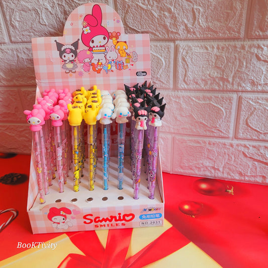 Sanrio characters themed Bullet push back pencil. Non sharpned pencil. Best gift for girls.