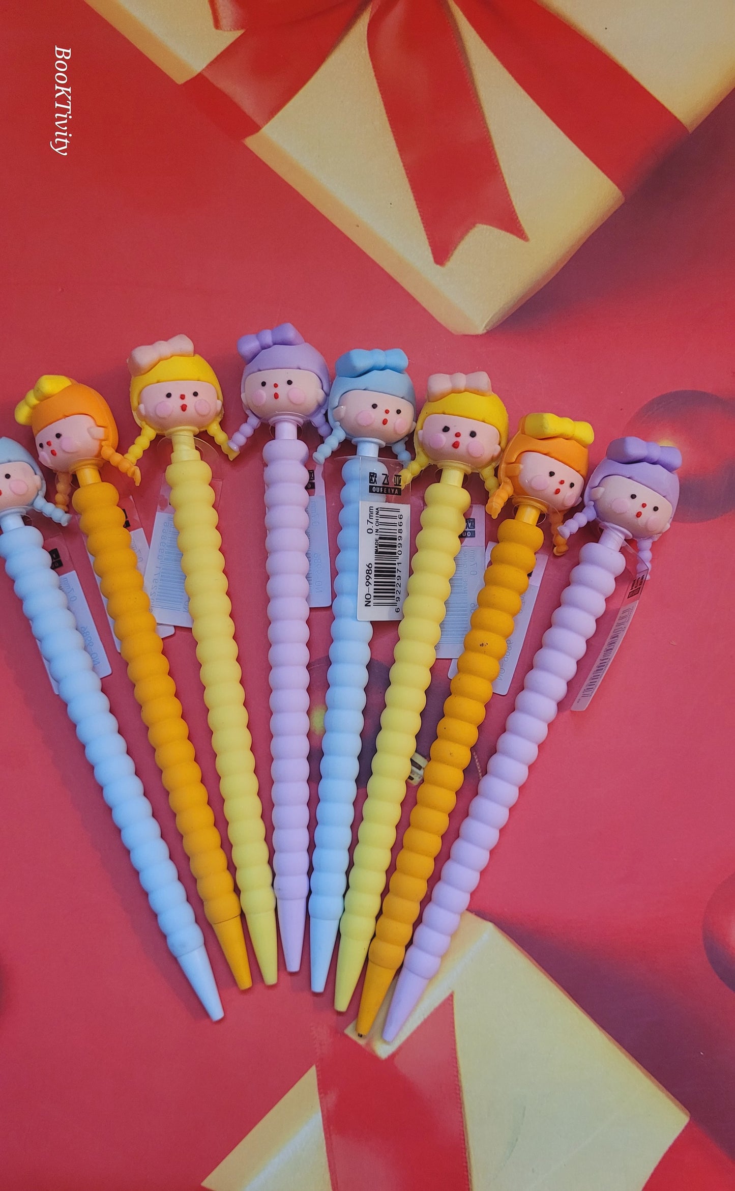 Push back lead Pencils with girl toppers. Sharpner less pencils. Kawaii imported Japanese stationery.