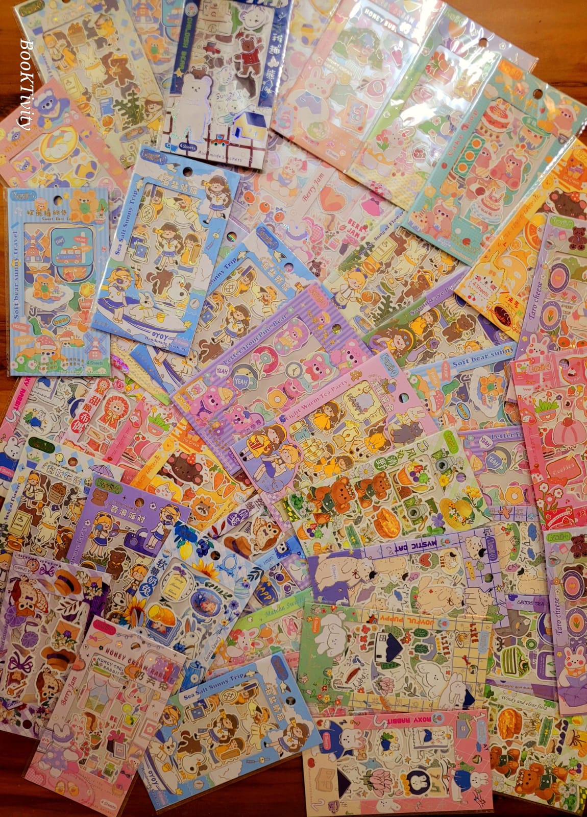 Kawaii sticker gift pack. Each pack has 4 sticker sheets. Best for return gift. 1pack.