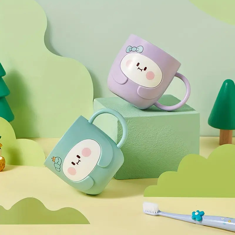 Peachy Pals cute Glass set of 4