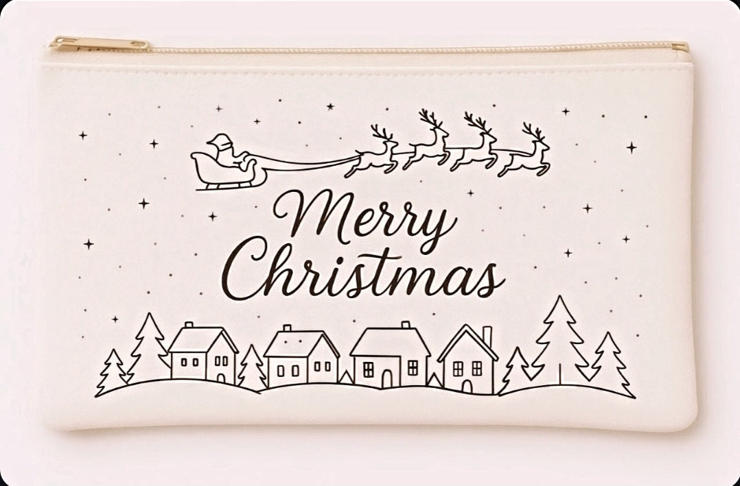 Christmas Pencil pouch DIY colour your bag pre-oulined pencil pouch for your little one