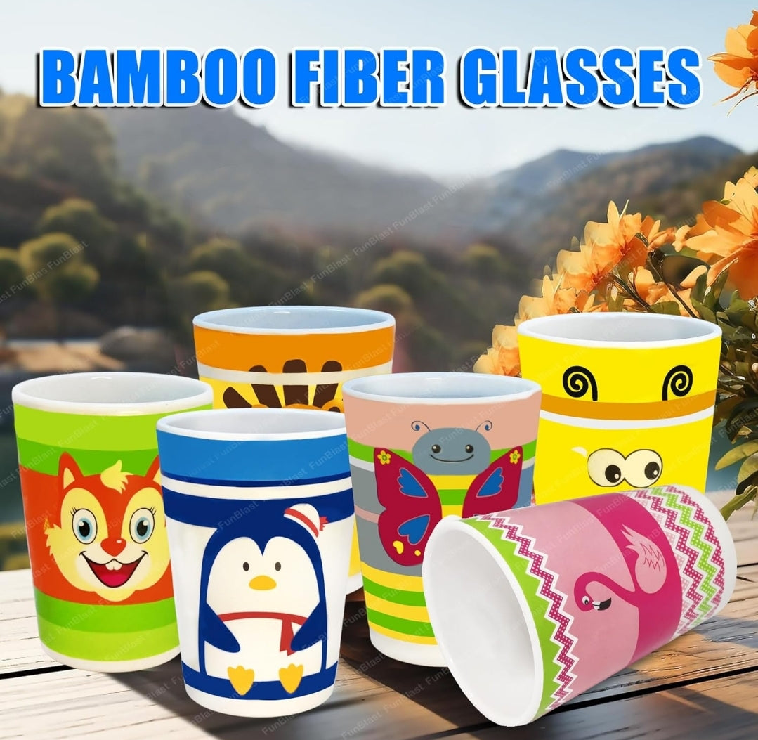 Bamboo tableware Glass for kids break resistance. 3pc.