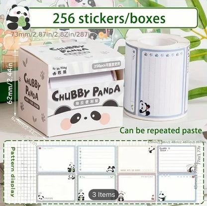 Panda Peel Off Sticker and todo list and sticky notes