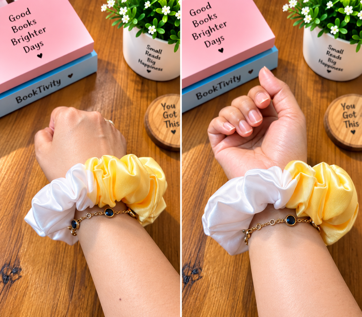 Dual colour Satin Scrunchie big size one piece