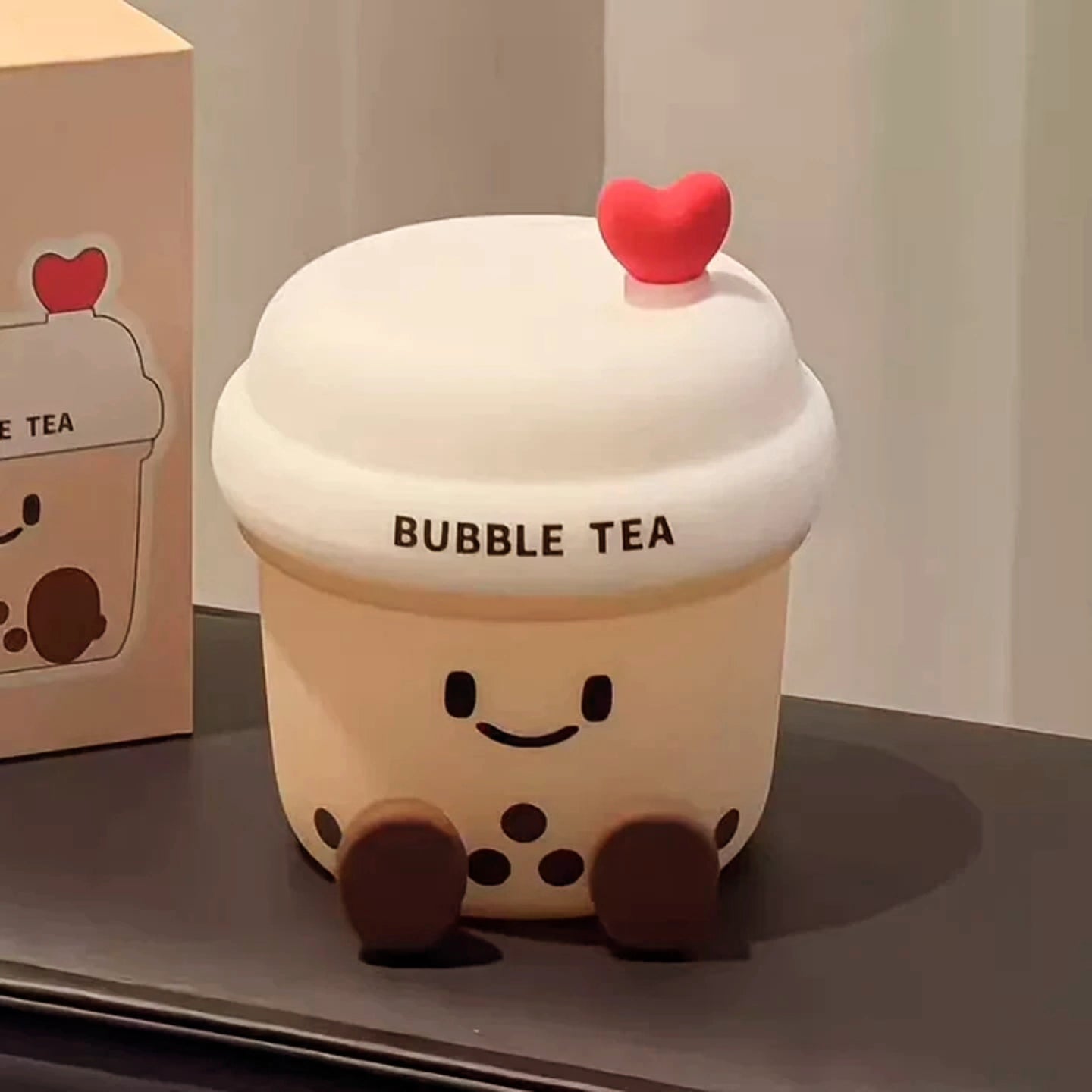 Bubble boba tea soft silicon lamp. Touch sensor.