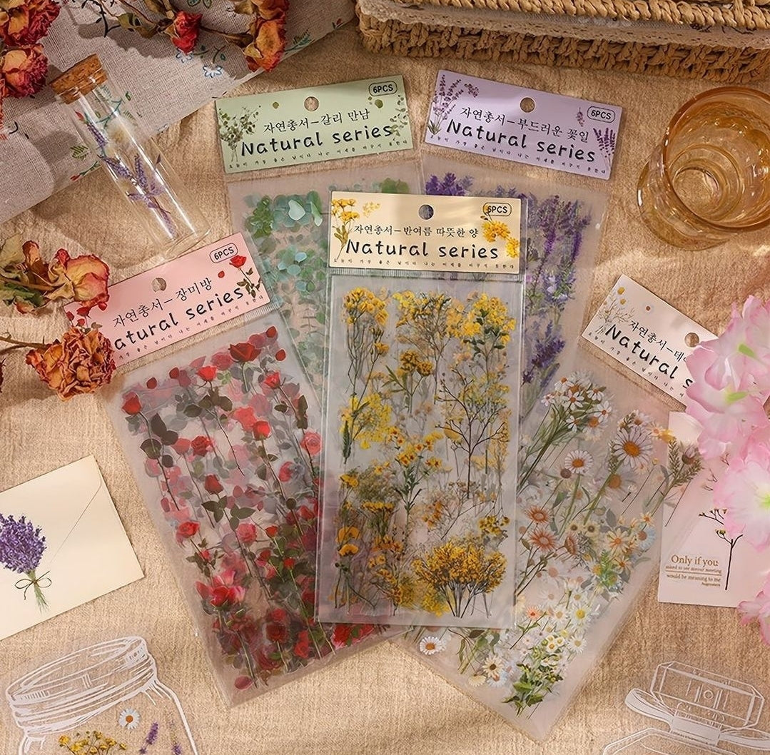 Natural Floral Stickers for journal and crafts