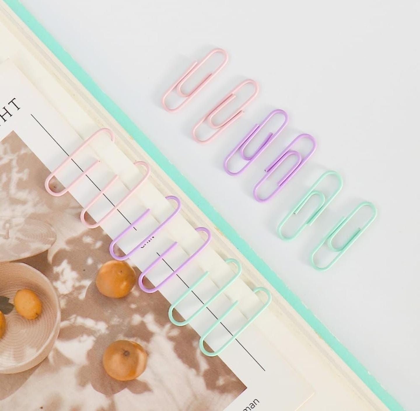 Binder Clips, Push Pins, Paper Clips Combo Set | Large & Small Stationery Kit for Office, School & Home Supplies (Purple)