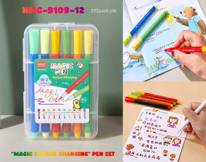 12 Colour Changing Magic Markers Pen for Drawing Set Colours Art Craft For Painting