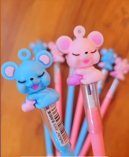 Bullet pencils set of 2 ( pink and blue) with cute toppers