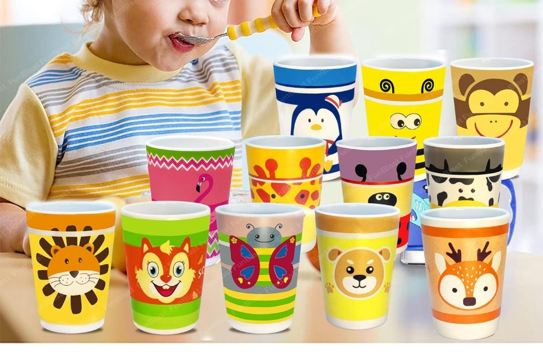 Bamboo tableware Glass for kids break resistance. 3pc.