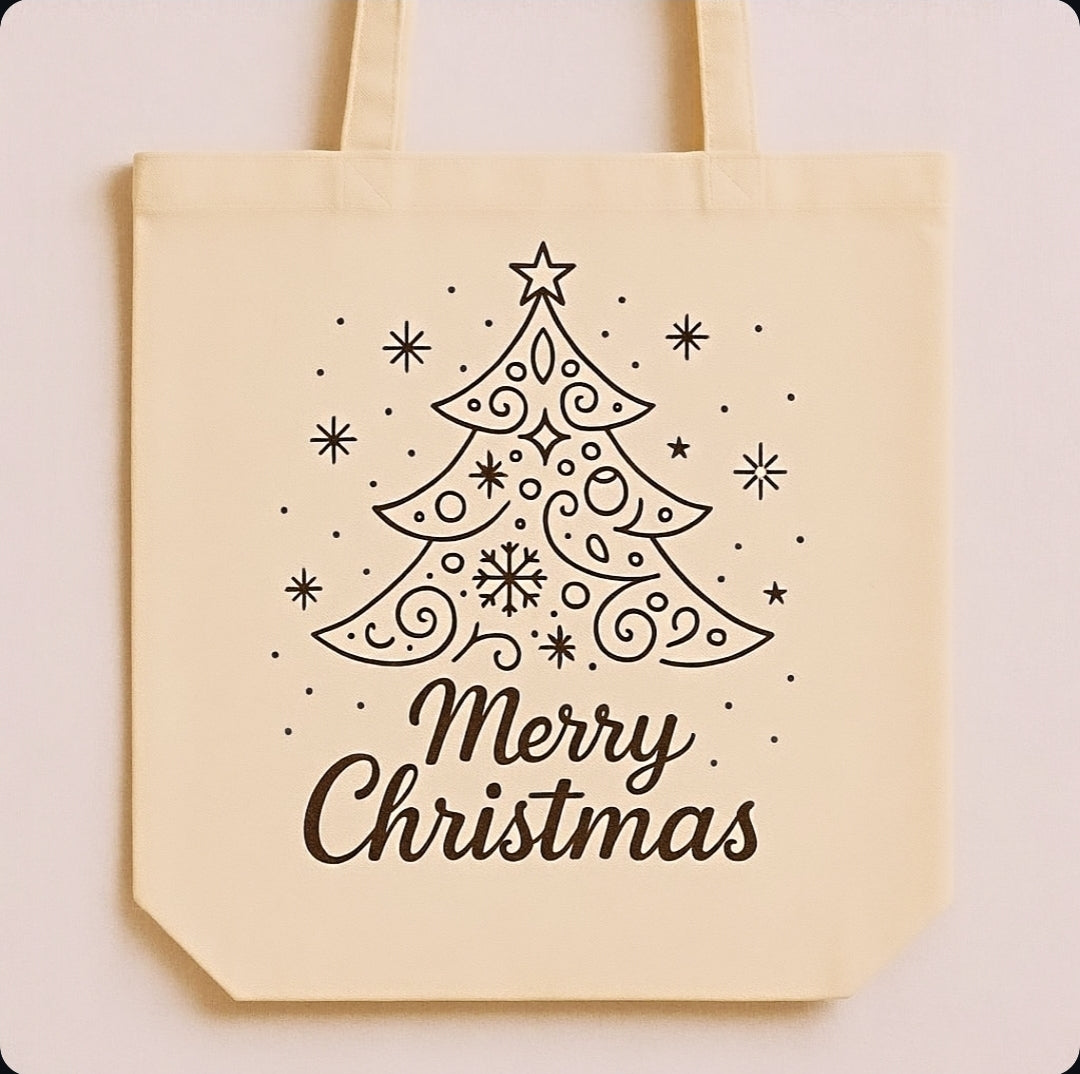 Christmas jute bag DIY colour your bag pre-oulined tote bag for your little one environment friendly.