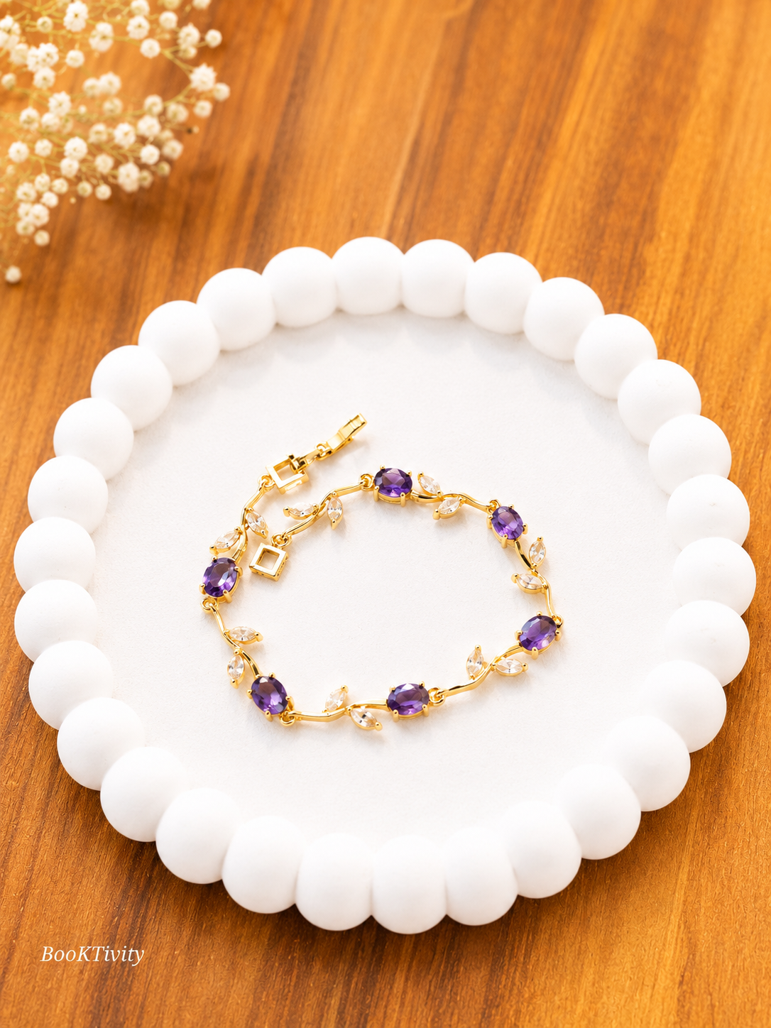 Tulip Bracelet Purple colour Anti tarnish waterproof