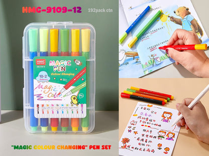 12 Colour Changing Magic Markers Pen for Drawing Set Colours Art Craft For Painting