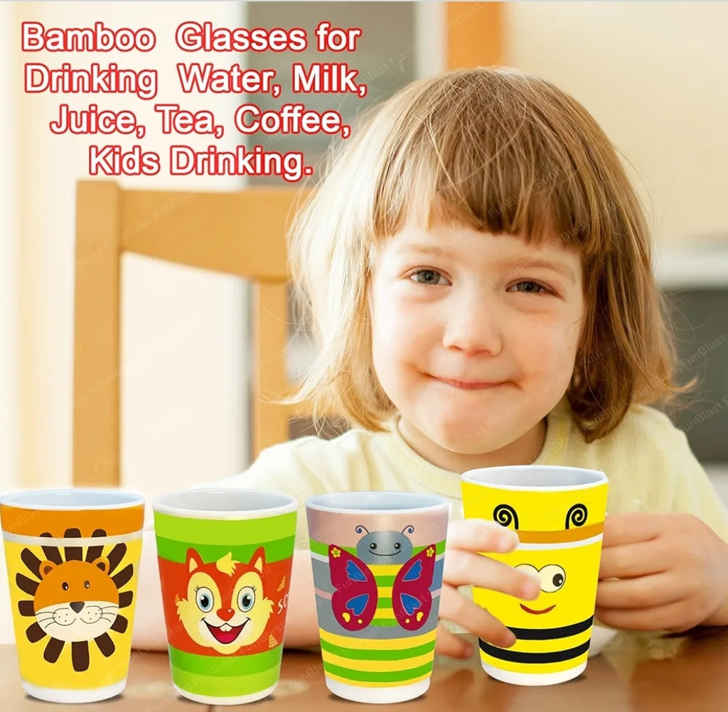 Bamboo tableware Glass for kids break resistance. 3pc.