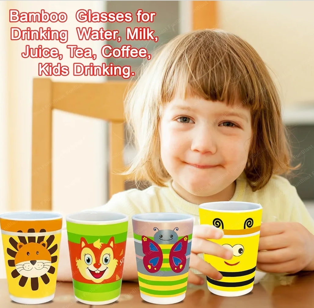 Bamboo tableware Glass for kids break resistance. 3pc.
