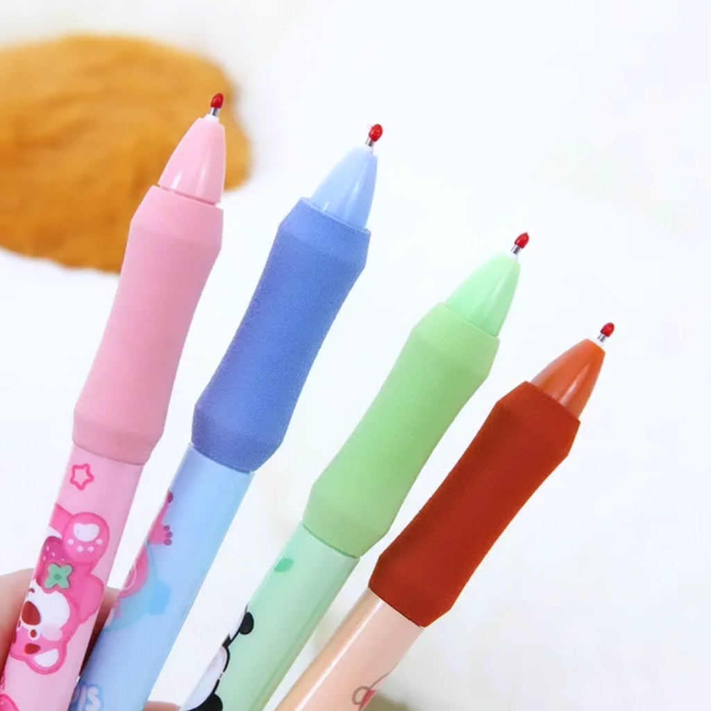 Kawaii blue ink gel pen 0.5mm with soft grip. 4pc.