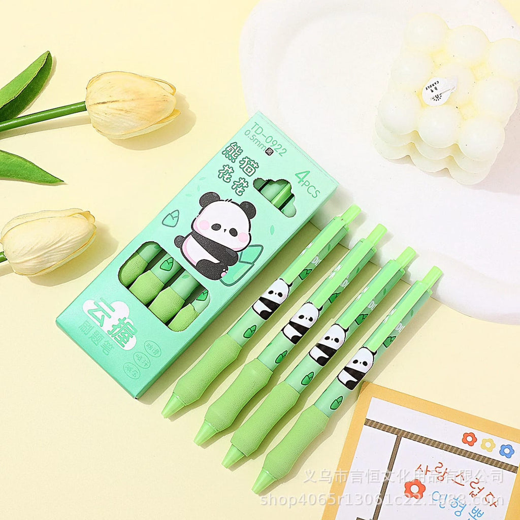 Kawaii blue ink gel pen 0.5mm with soft grip. 4pc.