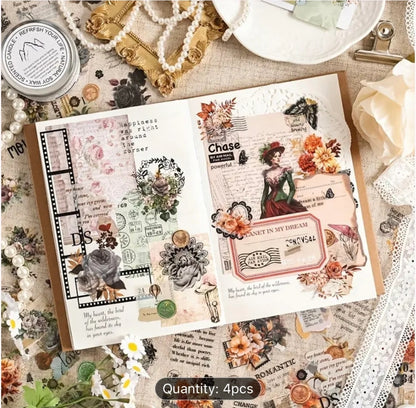 Vintage style sticker for journal and art and craft