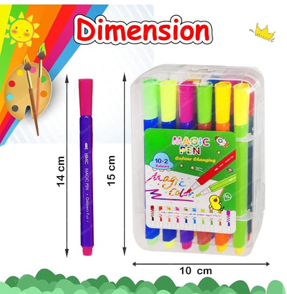 12 Colour Changing Magic Markers Pen for Drawing Set Colours Art Craft For Painting