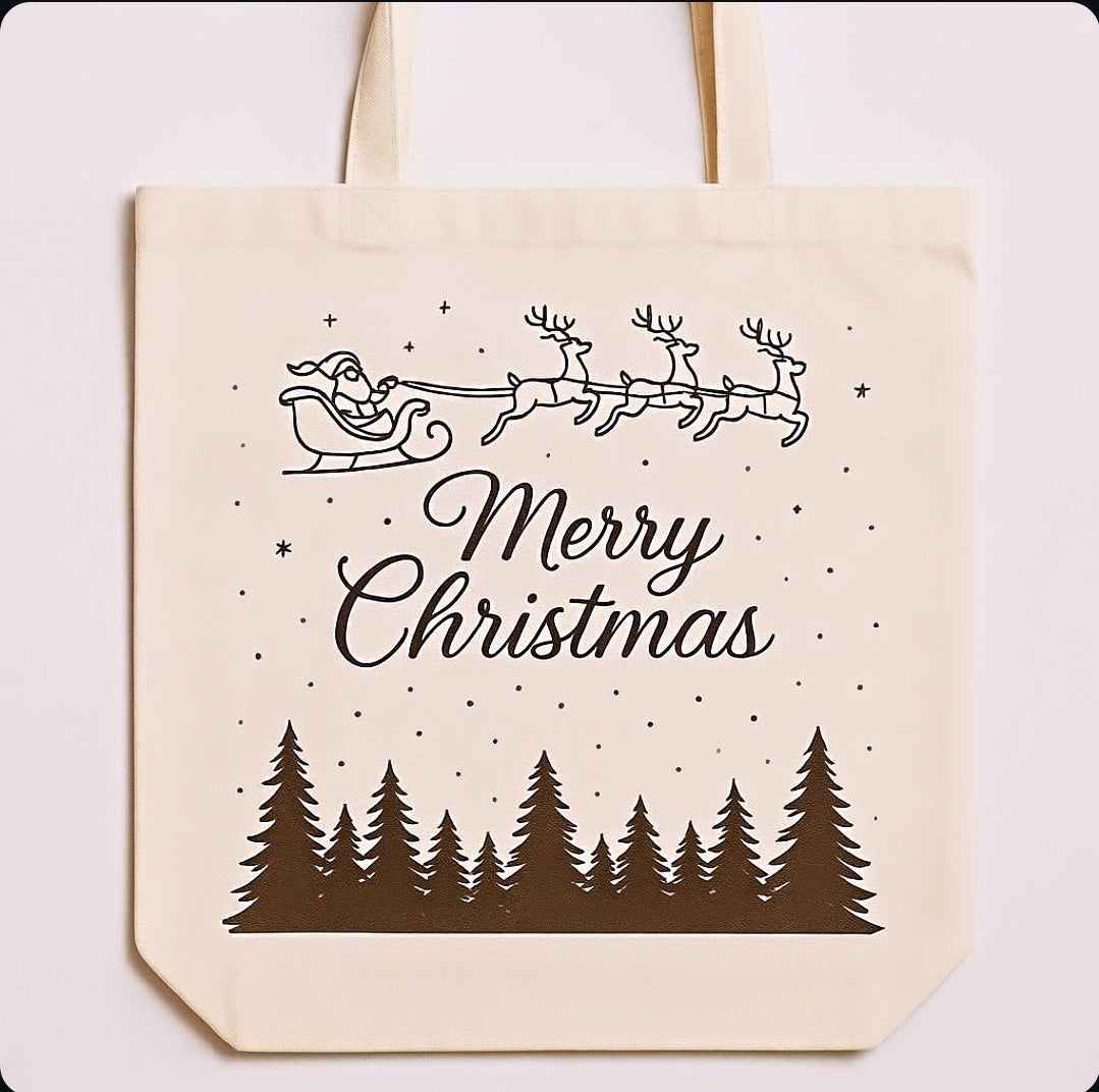 Christmas jute bag DIY colour your bag pre-oulined tote bag for your little one environment friendly.