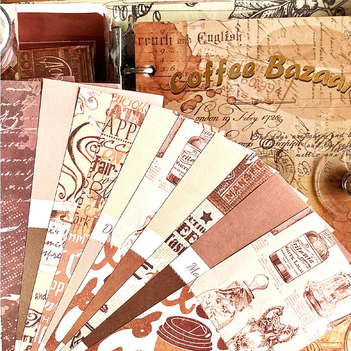 Coffee lovers journal scrapbook gift set premium piece