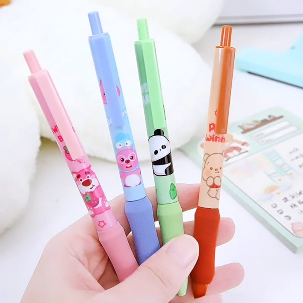 Kawaii blue ink gel pen 0.5mm with soft grip. 4pc.