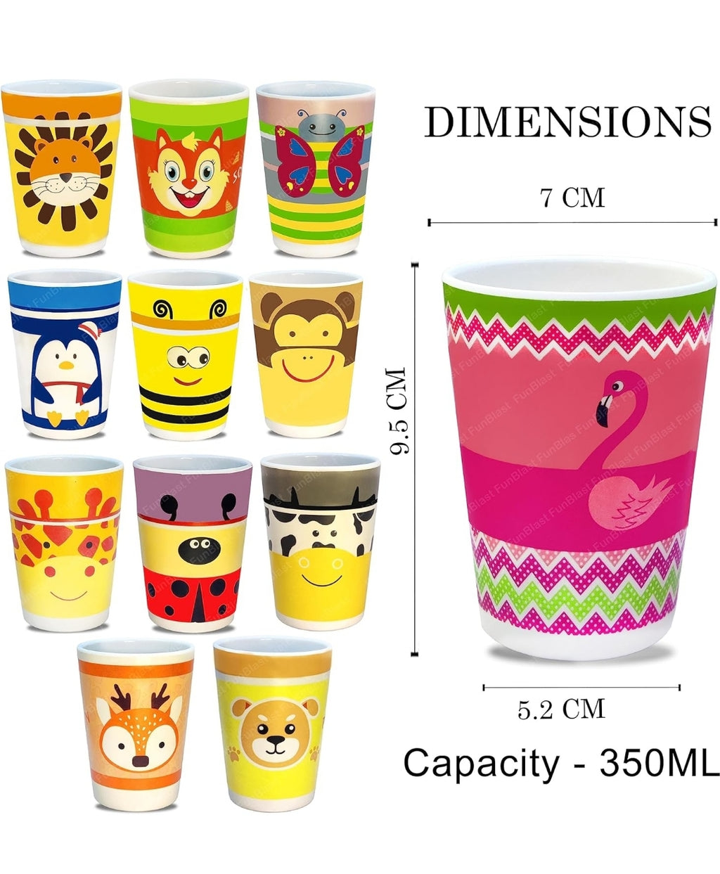 Bamboo tableware Glass for kids break resistance. 3pc.